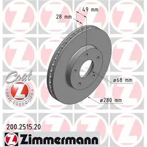 Zimmermann 200.2515.20 Bremsscheiben 2 St&uuml;ck NISSAN