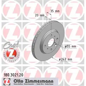 Zimmermann 180.3021.20 Bremsscheiben 2 St&uuml;ck CITRO&Euml;N