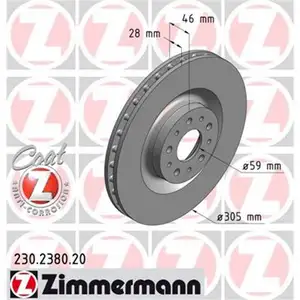 Zimmermann 230.2380.20 Bremsscheiben 2 St&uuml;ck FIAT