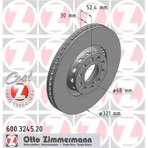 Zimmermann 600.3245.20 Bremsscheiben 2 Stück vorne VW Zimmermann 600.3245.20 Bremsscheiben 2 Stück vorne VW