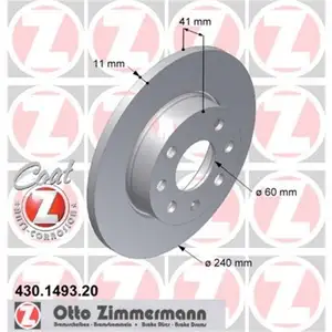 Zimmermann 430.1493.20 Bremsscheiben 2 Stück OPEL Zimmermann 430.1493.20 Bremsscheiben 2 Stück OPEL