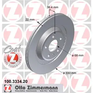 Zimmermann 100.3334.20 Bremsscheiben 2 Stück AUDI Zimmermann 100.3334.20 Bremsscheiben 2 Stück AUDI