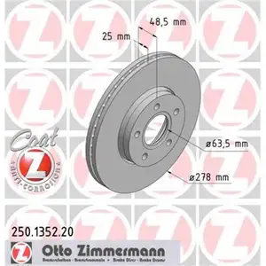 Zimmermann 250.1352.20 Bremsscheiben 2 Stück FORD Zimmermann 250.1352.20 Bremsscheiben 2 Stück FORD