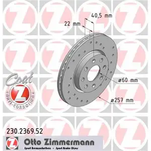 Original Zimmermann 230.2369.52 Bremsscheiben 2 Stück für FIAT Original Zimmermann 230.2369.52 Bremsscheiben 2 Stück für FIAT