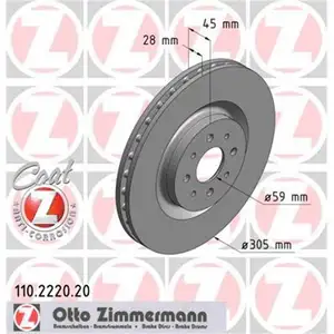 Zimmermann 110.2220.20 Bremsscheiben 2 Stück ALFA ROMEO Zimmermann 110.2220.20 Bremsscheiben 2 Stück ALFA ROMEO