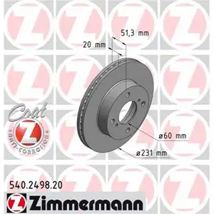 Zimmermann 540.2498.20 Bremsscheiben 2 Stück NISSAN Zimmermann 540.2498.20 Bremsscheiben 2 Stück NISSAN