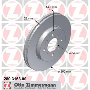 Zimmermann 280.3163.00 Bremsscheiben 2 St&uuml;ck HONDA