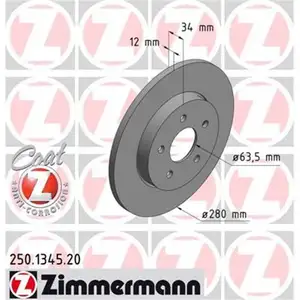 Zimmermann 250.1345.20 Bremsscheiben 2 Stück FORD Zimmermann 250.1345.20 Bremsscheiben 2 Stück FORD