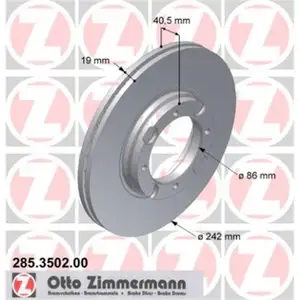 Zimmermann 285.3502.00 Bremsscheiben 2 Stück HYUNDAI Zimmermann 285.3502.00 Bremsscheiben 2 Stück HYUNDAI