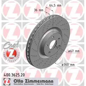 Zimmermann 400.3625.20 Bremsscheiben 2 St&uuml;ck MERCEDES-BENZ