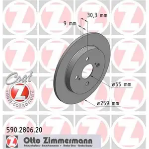 Zimmermann 590.2806.20 Bremsscheiben 2 Stück TOYOTA Zimmermann 590.2806.20 Bremsscheiben 2 Stück TOYOTA