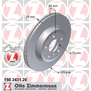 Zimmermann 150.3431.20 Bremsscheiben 2 Stück BMW Zimmermann 150.3431.20 Bremsscheiben 2 Stück BMW