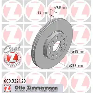 Zimmermann 600.3221.20 Bremsscheiben 2 Stück VW Zimmermann 600.3221.20 Bremsscheiben 2 Stück VW