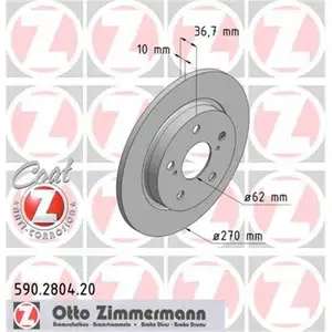 Zimmermann 590.2804.20 Bremsscheiben 2 Stück TOYOTA Zimmermann 590.2804.20 Bremsscheiben 2 Stück TOYOTA