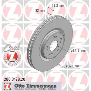 Zimmermann 280.3178.20 Bremsscheiben 2 St&uuml;ck HONDA