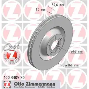 Zimmermann 100.3305.20 Bremsscheiben 2 St&uuml;ck AUDI