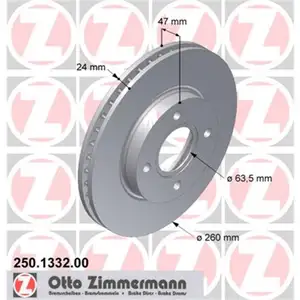 Zimmermann 250.1332.00 Bremsscheiben 2 Stück FORD Zimmermann 250.1332.00 Bremsscheiben 2 Stück FORD