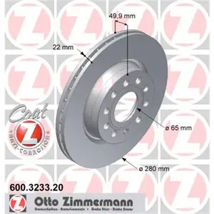 Zimmermann 600.3233.20 Bremsscheiben 2 Stück VW Zimmermann 600.3233.20 Bremsscheiben 2 Stück VW