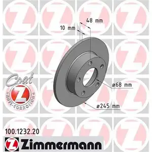 Zimmermann 100.1232.20 Bremsscheiben 2 St&uuml;ck AUDI