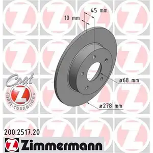 Zimmermann 200.2517.20 Bremsscheiben 2 Stück NISSAN Zimmermann 200.2517.20 Bremsscheiben 2 Stück NISSAN
