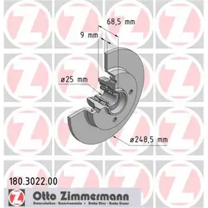 Zimmermann 180.3022.00 Bremsscheiben 2 St&uuml;ck PEUGEOT