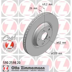 Zimmermann 590.2598.20 Bremsscheiben 2 Stück TOYOTA Zimmermann 590.2598.20 Bremsscheiben 2 Stück TOYOTA