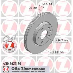 Zimmermann 430.2623.20 Bremsscheiben 2 St&uuml;ck OPEL