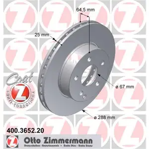 Zimmermann 400.3652.20 Bremsscheiben 2 St&uuml;ck MERCEDES-BENZ