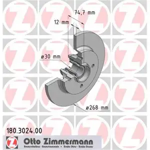 Zimmermann 180.3024.00 Bremsscheiben 2 St&uuml;ck CITRO&Euml;N