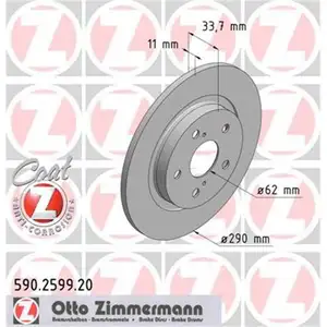 Zimmermann 590.2599.20 Bremsscheiben 2 Stück TOYOTA Zimmermann 590.2599.20 Bremsscheiben 2 Stück TOYOTA