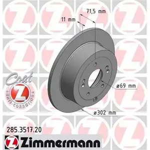 Zimmermann 285.3517.20 Bremsscheiben 2 St&uuml;ck HYUNDAI