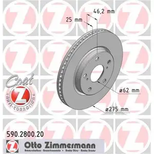 Zimmermann 590.2800.20 Bremsscheiben 2 Stück TOYOTA Zimmermann 590.2800.20 Bremsscheiben 2 Stück TOYOTA