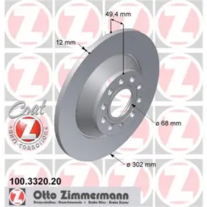 Zimmermann 100.3320.20 Bremsscheiben 2 St&uuml;ck AUDI