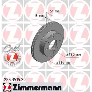 Zimmermann 285.3515.20 Bremsscheiben 2 Stück HYUNDAI Zimmermann 285.3515.20 Bremsscheiben 2 Stück HYUNDAI