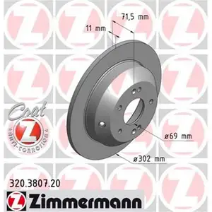 Zimmermann 320.3807.20 Bremsscheiben 2 St&uuml;ck KIA