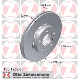Zimmermann 100.1239.00 Bremsscheiben 2 St&uuml;ck