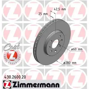 Zimmermann 430.2600.20 Bremsscheiben 2 Stück OPEL Zimmermann 430.2600.20 Bremsscheiben 2 Stück OPEL