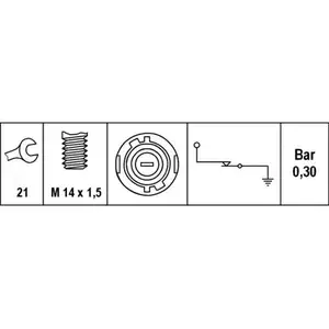 HELLA 6ZL 007 675-001 Oeldruckschalter, 0,3 bar HELLA 6ZL 007 675-001 Oeldruckschalter, 0,3 bar