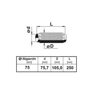 ERNST 460484 Flexrohr L. 250mm
