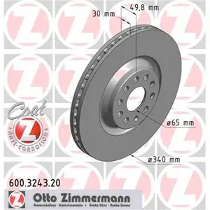 Zimmermann 600.3243.20 Bremsscheiben 2 Stück VW Zimmermann 600.3243.20 Bremsscheiben 2 Stück VW