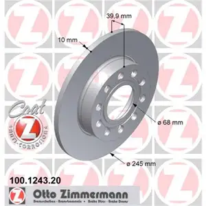 Zimmermann 100.1243.20 Bremsscheiben 2 Stück AUDI Zimmermann 100.1243.20 Bremsscheiben 2 Stück AUDI
