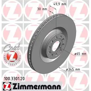 Zimmermann 100.3301.20 Bremsscheiben 2 St&uuml;ck VW
