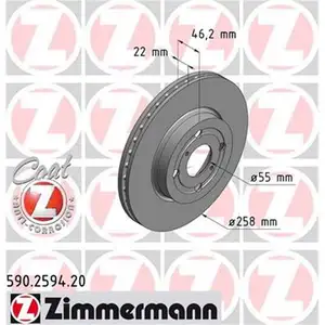 Zimmermann 590.2594.20 Bremsscheiben 2 Stück TOYOTA Zimmermann 590.2594.20 Bremsscheiben 2 Stück TOYOTA