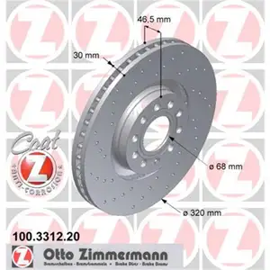 ZIMMERMANN 100.3312.20 Bremsscheiben 2 Stück AUDI ZIMMERMANN 100.3312.20 Bremsscheiben 2 Stück AUDI