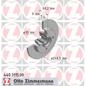 Zimmermann 440.3115.00 Bremsscheiben 2 Stück PEUGEOT Zimmermann 440.3115.00 Bremsscheiben 2 Stück PEUGEOT