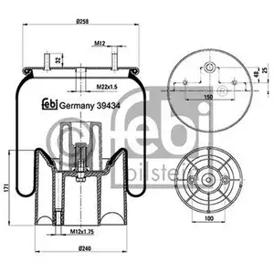 FEBI BILSTEIN 39434 Luftfederbalg FEBI BILSTEIN 39434 Luftfederbalg
