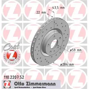 Original ZIMMERMANN 110.2207.52 Bremsscheiben 2 Stück für ALFA ROMEO Original ZIMMERMANN 110.2207.52 Bremsscheiben 2 Stück für ALFA ROMEO