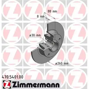 ZIMMERMANN 470.5401.00 Bremsscheiben 2 Stück RENAULT ZIMMERMANN 470.5401.00 Bremsscheiben 2 Stück RENAULT
