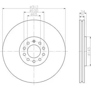 TEXTAR 92098503 Bremsscheiben 2 Stück VW TEXTAR 92098503 Bremsscheiben 2 Stück VW