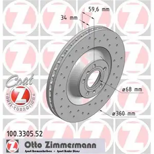 Original ZIMMERMANN 100.3305.52 Bremsscheiben 2 Stück für AUDI Original ZIMMERMANN 100.3305.52 Bremsscheiben 2 Stück für AUDI